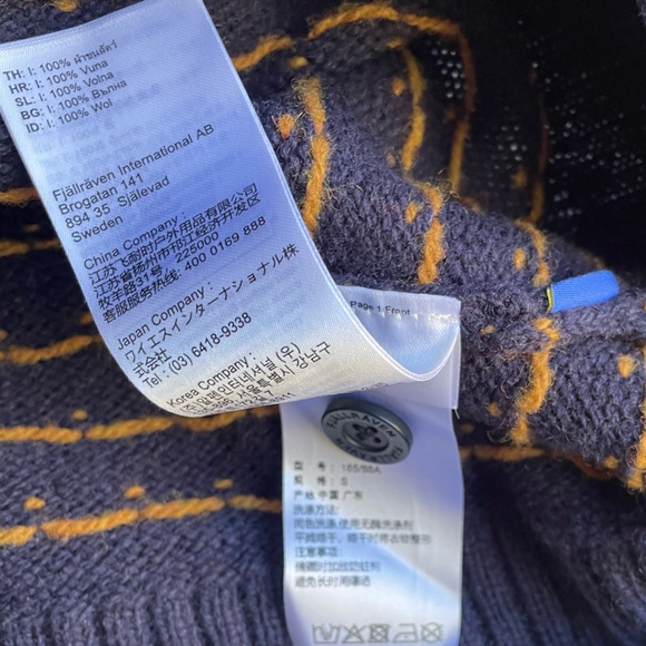 Fjällräven Women's Övik Knit Cardigan In Blue Wool Button Up Front Fair Isle SMA - Picture 12 of 16